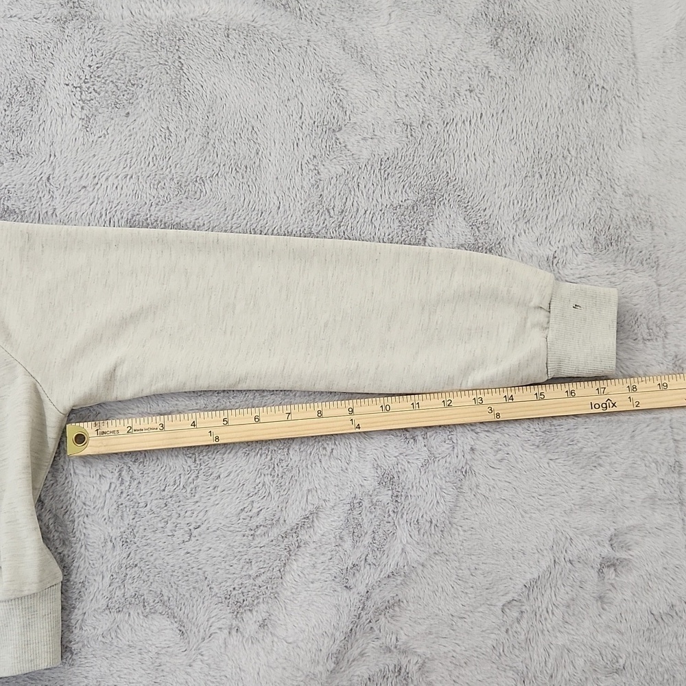 Women's Cream Lace-Up Cropped Sweatshirt Pullover Top Size M - Picture 6 of 10
